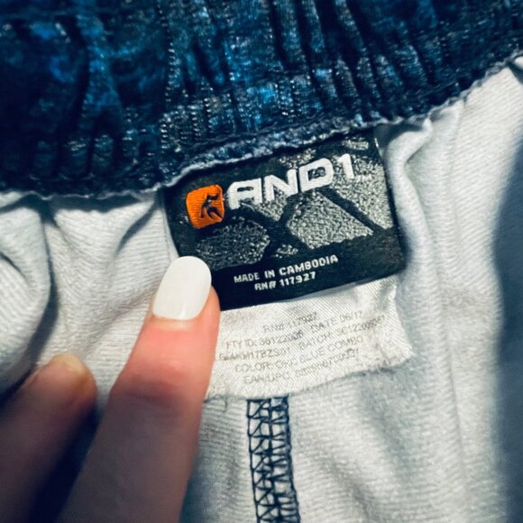 AND1 Mens Blue Athletic Track Pants M Pocket drawstring Medium - Picture 5 of 10